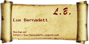 Lux Bernadett névjegykártya